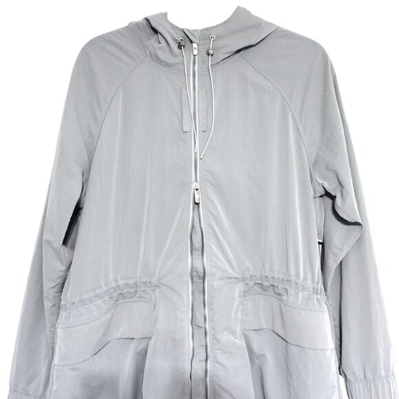 Lululemon Rare Grey Long Windbreaker Jacket Rain Jacket Size 10 - Picture 10 of 15